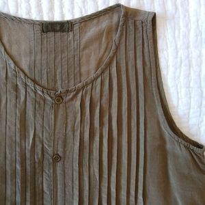 CP Shades Silk Cotton Tunic Top Dress olive M